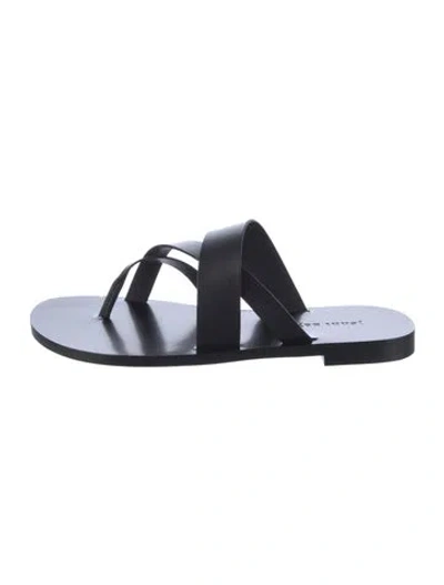 Pre-owned Jenni Kayne Leather Slides In Black