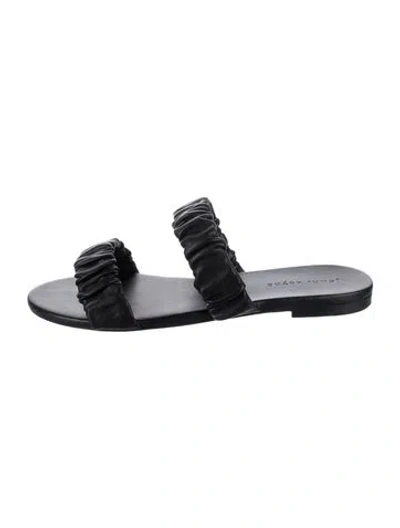 Pre-owned Jenni Kayne Leather Slides In Black