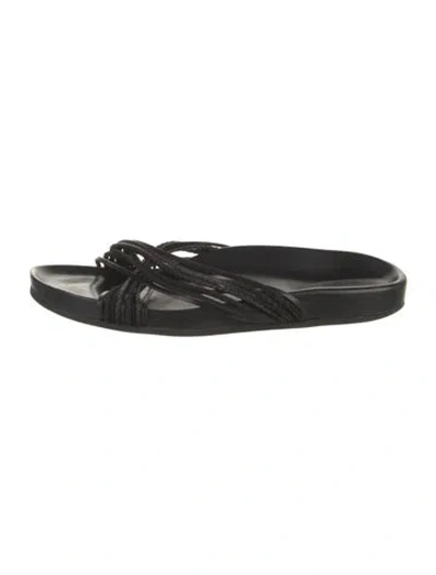 Pre-owned Jenni Kayne Leather Slides In Black