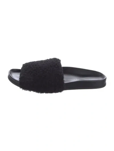 Pre-owned Jenni Kayne Leather Slides In Black