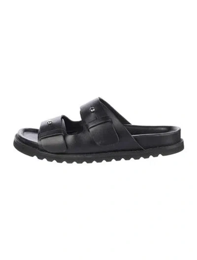 Pre-owned Jenni Kayne Leather Slides In Black