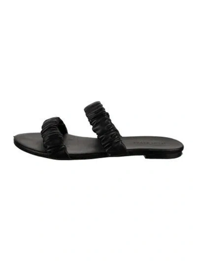 Pre-owned Jenni Kayne Leather Slides In Black