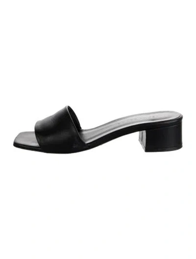 Pre-owned Jenni Kayne Leather Slides In Black