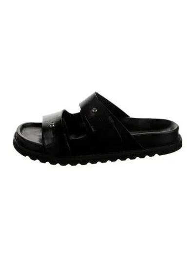 Pre-owned Jenni Kayne Leather Slides In Black