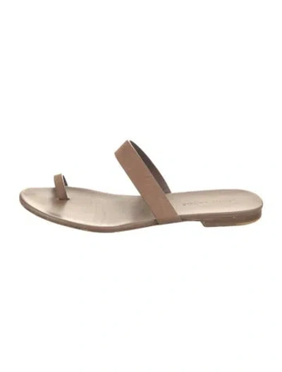 Pre-owned Jenni Kayne Leather Slides In Brown