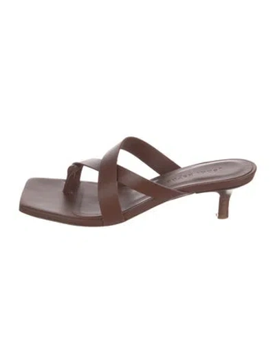 Pre-owned Jenni Kayne Leather Slides In Brown