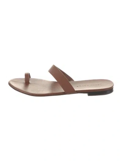 Pre-owned Jenni Kayne Leather Slides In Brown