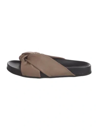 Pre-owned Jenni Kayne Leather Slides In Brown