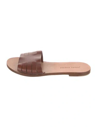 Pre-owned Jenni Kayne Leather Slides In Brown