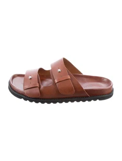 Pre-owned Jenni Kayne Leather Slides In Brown