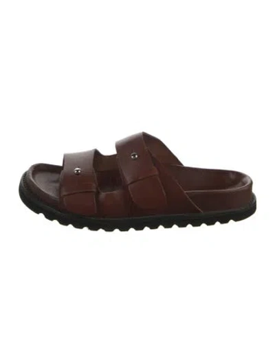 Pre-owned Jenni Kayne Leather Slides In Brown