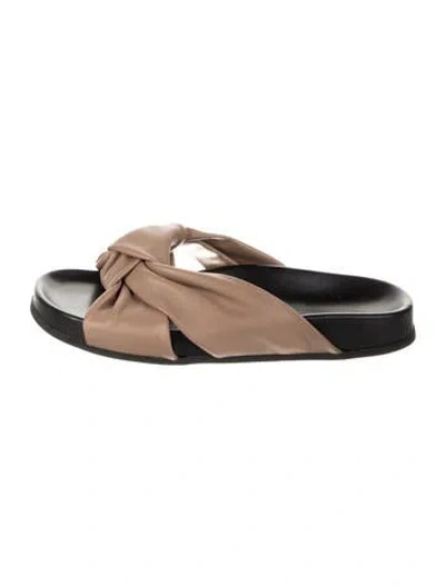 Pre-owned Jenni Kayne Leather Slides In Brown