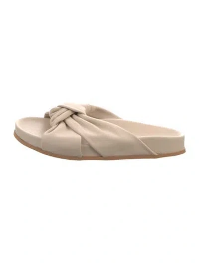 Pre-owned Jenni Kayne Leather Slides In Neutral