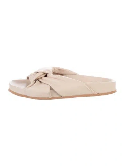 Pre-owned Jenni Kayne Leather Slides In Neutral