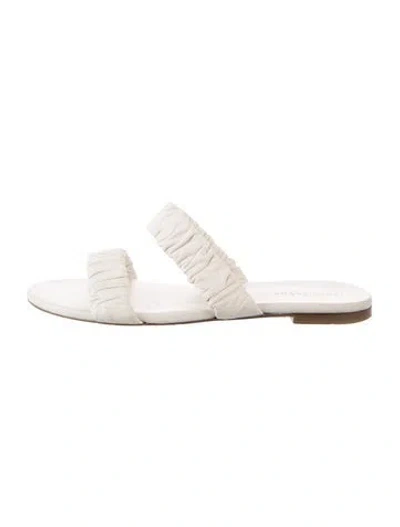Pre-owned Jenni Kayne Leather Slides In White