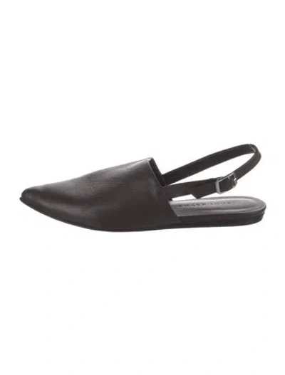 Pre-owned Jenni Kayne Leather Slingback Flats In Brown