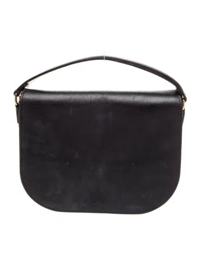 Pre-owned Jenni Kayne Leather Top Handle Bag In Black