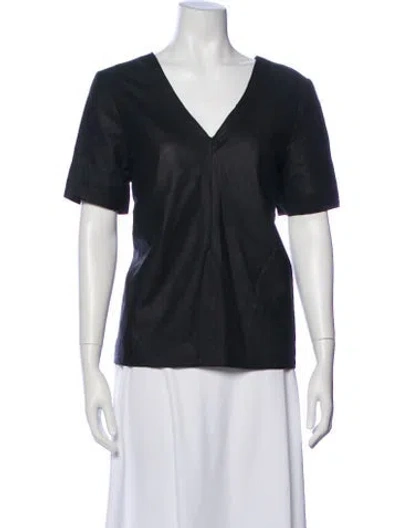 Pre-owned Jenni Kayne Leather V-neck T-shirt In Green