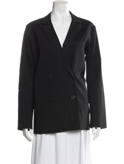 Pre-owned Jenni Kayne Linen Blazer In Black