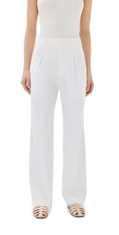 Jenni Kayne Linen Blend Relaxed Trousers White
