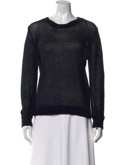 Pre-owned Jenni Kayne Linen Crew Neck Sweater In Black