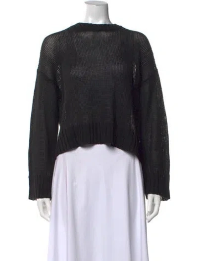 Pre-owned Jenni Kayne Linen Crew Neck Sweater In Black