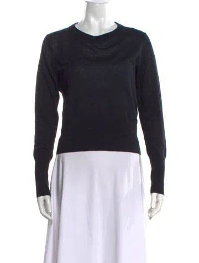 Pre-owned Jenni Kayne Linen Crew Neck Sweater In Black