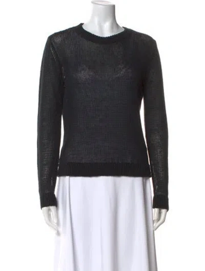 Pre-owned Jenni Kayne Linen Crew Neck Sweater In Blue