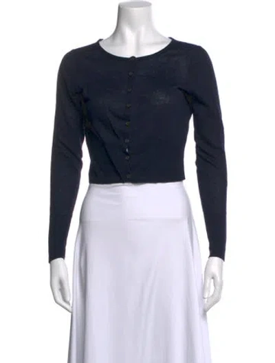 Pre-owned Jenni Kayne Linen Crew Neck Sweater In Blue