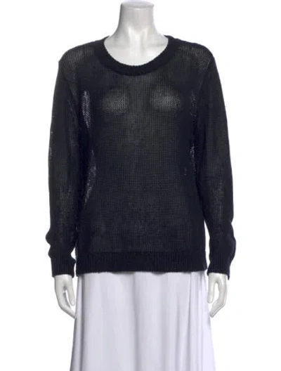 Pre-owned Jenni Kayne Linen Crew Neck Sweater In Blue
