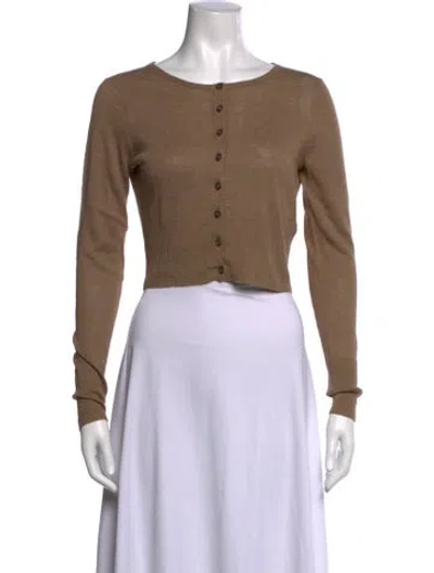Pre-owned Jenni Kayne Linen Crew Neck Sweater In Brown