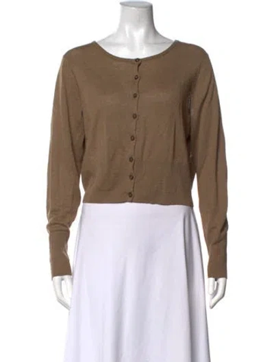 Pre-owned Jenni Kayne Linen Crew Neck Sweater In Brown