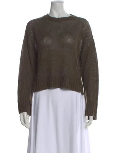 Pre-owned Jenni Kayne Linen Crew Neck Sweater In Green