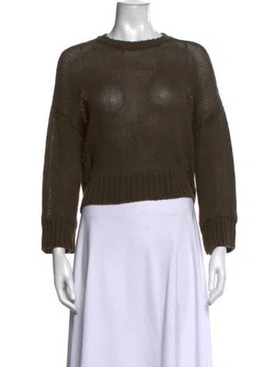 Pre-owned Jenni Kayne Linen Crew Neck Sweater In Green