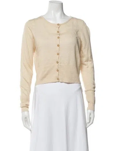 Pre-owned Jenni Kayne Linen Crew Neck Sweater In Neutral