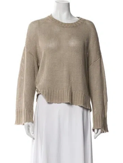 Pre-owned Jenni Kayne Linen Crew Neck Sweater In Neutral