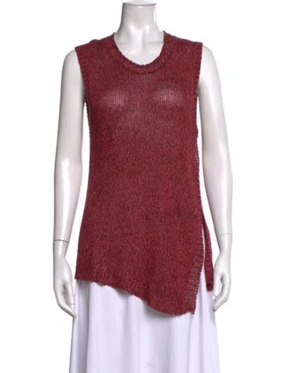 Pre-owned Jenni Kayne Linen Crew Neck Sweater In Red