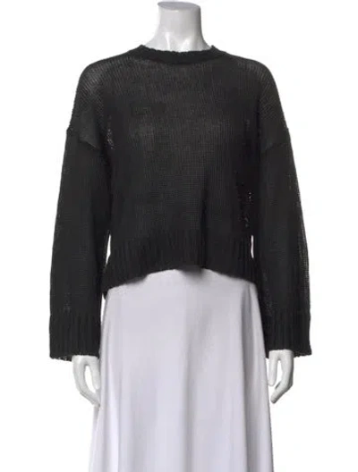 Pre-owned Jenni Kayne Linen Crew Neck Sweater W/ Tags In Black