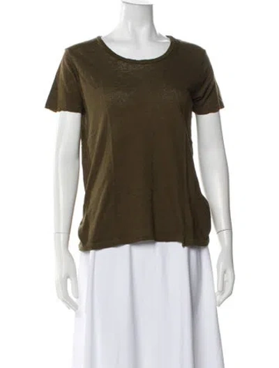 Pre-owned Jenni Kayne Linen Crew Neck T-shirt In Green
