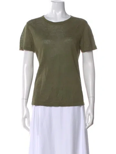 Pre-owned Jenni Kayne Linen Crew Neck T-shirt In Green