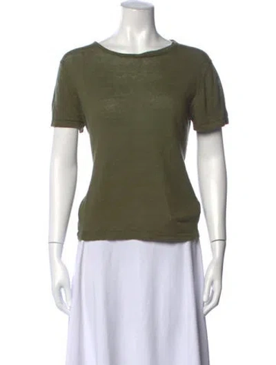 Pre-owned Jenni Kayne Linen Crew Neck T-shirt In Green