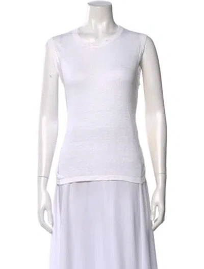 Pre-owned Jenni Kayne Linen Crew Neck T-shirt In Neutral