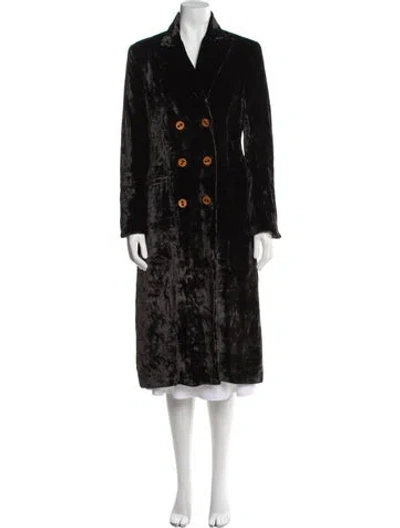 Pre-owned Jenni Kayne Linen Faux Fur Coat In Black