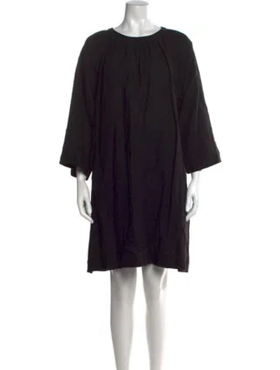 Pre-owned Jenni Kayne Linen Knee-length Dress In Black