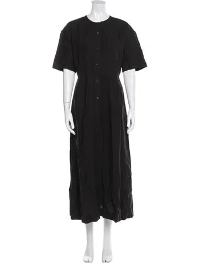 Pre-owned Jenni Kayne Linen Long Dress In Black