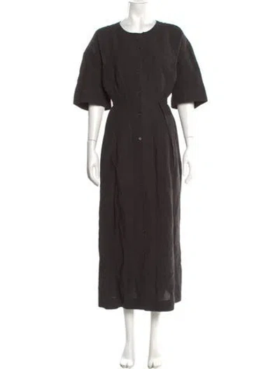 Pre-owned Jenni Kayne Linen Long Dress In Black