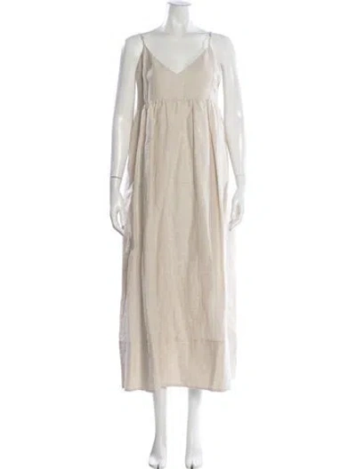 Pre-owned Jenni Kayne Linen Long Dress In Neutral