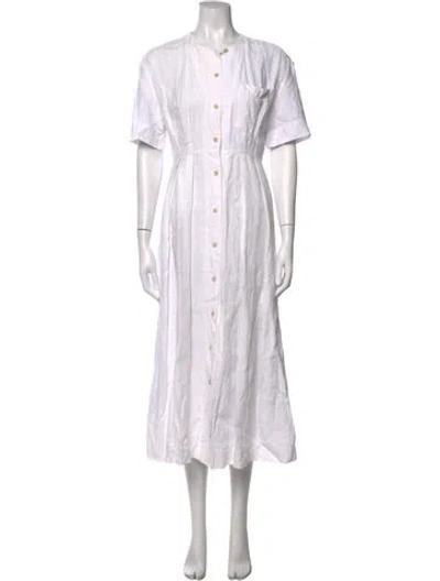 Pre-owned Jenni Kayne Linen Long Dress In Neutrals/white
