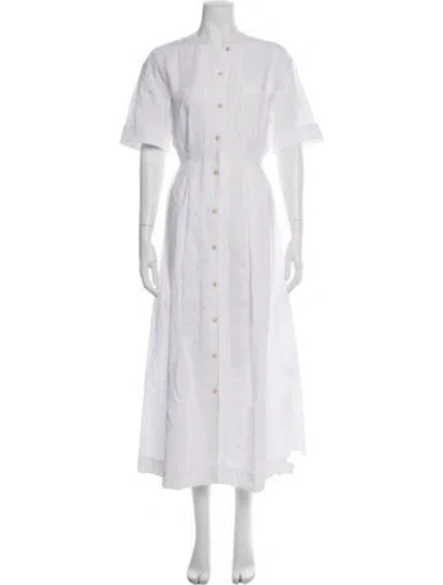 Pre-owned Jenni Kayne Linen Long Dress In White