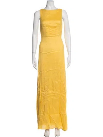 Pre-owned Jenni Kayne Linen Long Dress In Yellow